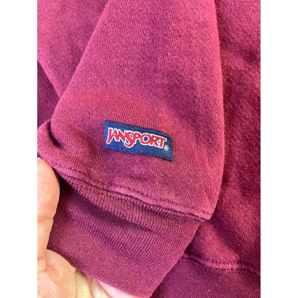 Vintage 90s JanSport Virginia Tech Sweatshirt M Maroon VT College Hokies Crest - Picture 5 of 9